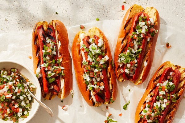 Hot dogs with pico de gallo [Tanya Sichynsky]