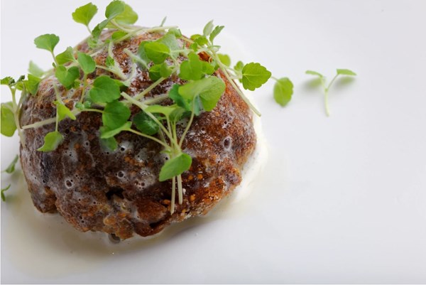 Hot fig mousse [Simon Rogan]