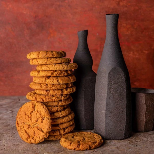 Hot gingernut biscuits