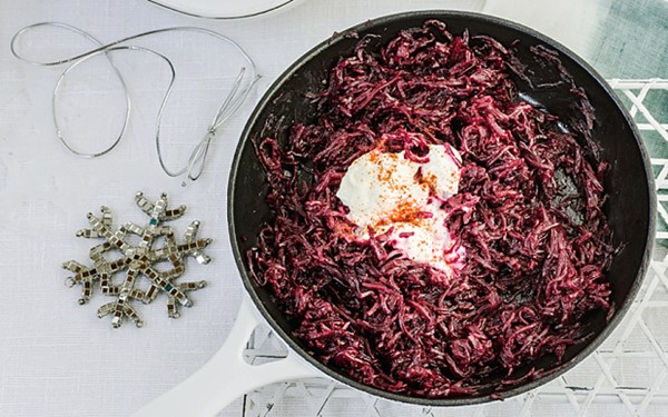 Hot grated beetroot with caraway