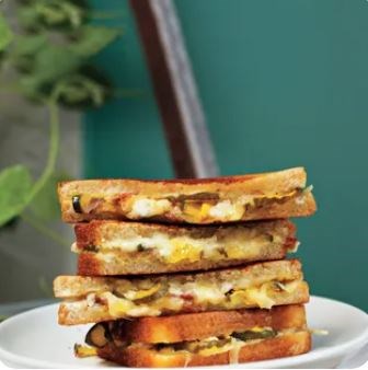 Hot ham-and-cheese sandwiches (with bread-and-butter pickles)
