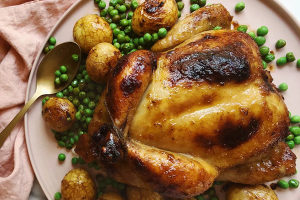 Hot honey chicken with rhubarb butter