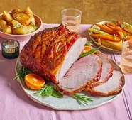Hot honey-glazed gammon