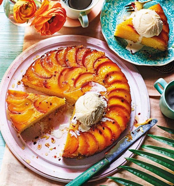 Hot honey peach cornbread [Yinka Ogunbiyi]