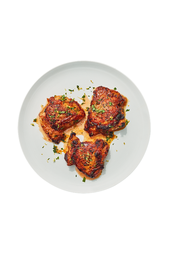 Hot honey spiced chicken thighs