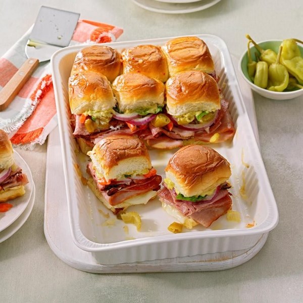 Hot Italian party sandwiches