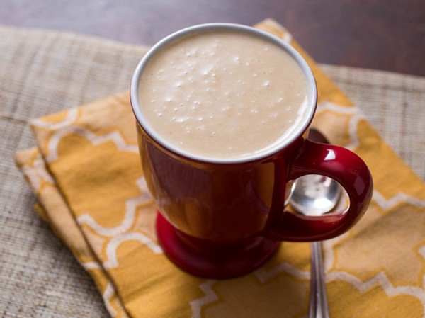 Hot Mexican corn drink with peanut flavor (Peanut atole)