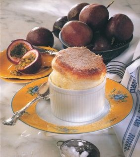 Hot passion fruit soufflés