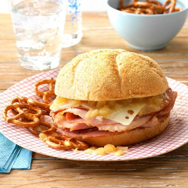 Hot pineapple ham sandwiches 