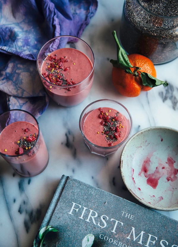 Hot-pink beet protein smoothie