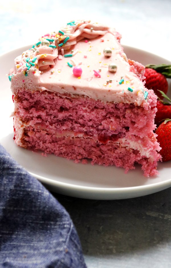 Hot pink strawberry dream cake