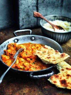Hot Punjabi king prawn curry