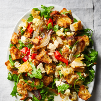 Hot roast chicken salad