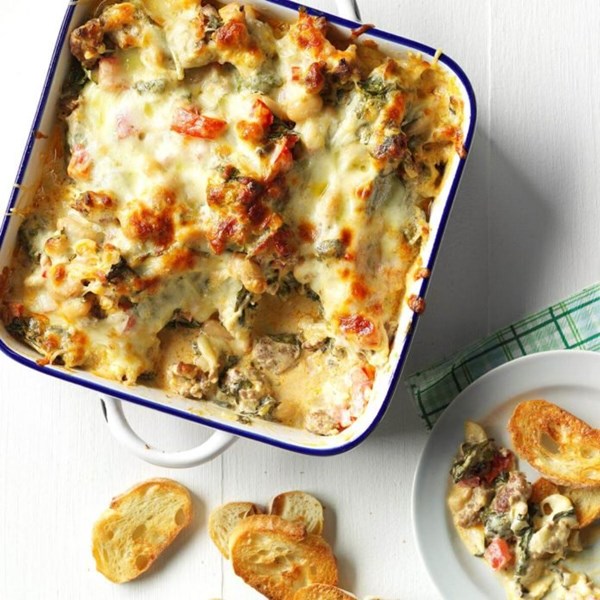 Hot sausage & bean dip