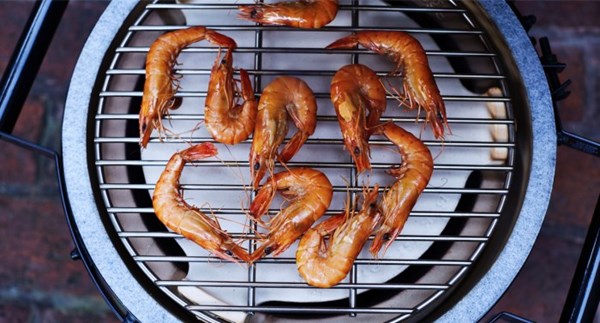 Hot-smoked prawns
