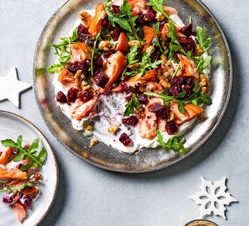 Hot smoked salmon & beetroot platter