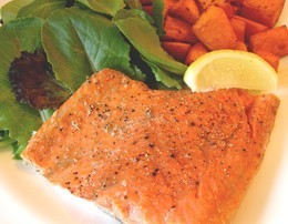 “Hot smoked” salmon
