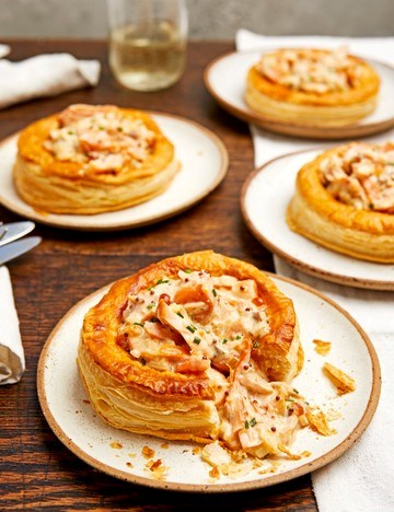 Hot smoked salmon vol-au-vents