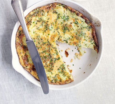 Hot smoked trout and chive tortilla