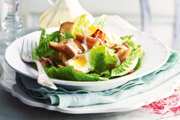 Hot-smoked trout Caesar salad