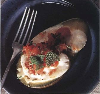 Hot stuffed avocados with mozzarella cheese