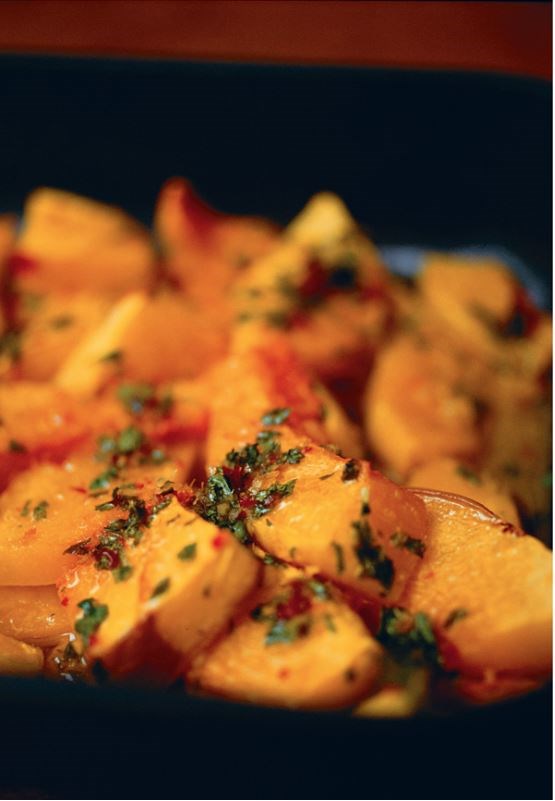 Hot, sweet baked pumpkin