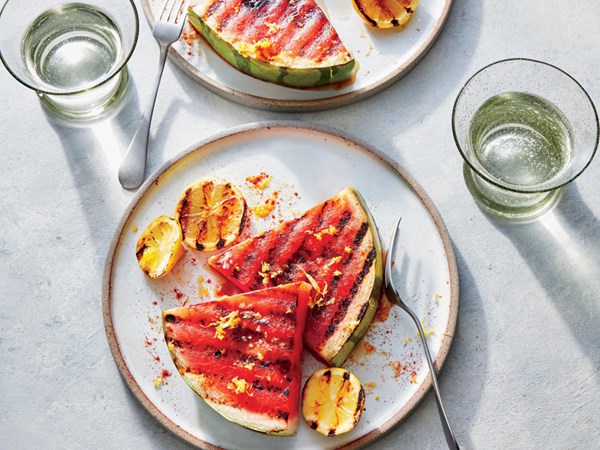 Hot-sweet grilled watermelon