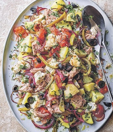 Hot tuna, Greek feta & potato salad