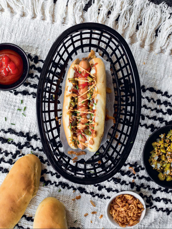 Hotdogs with pickle relish