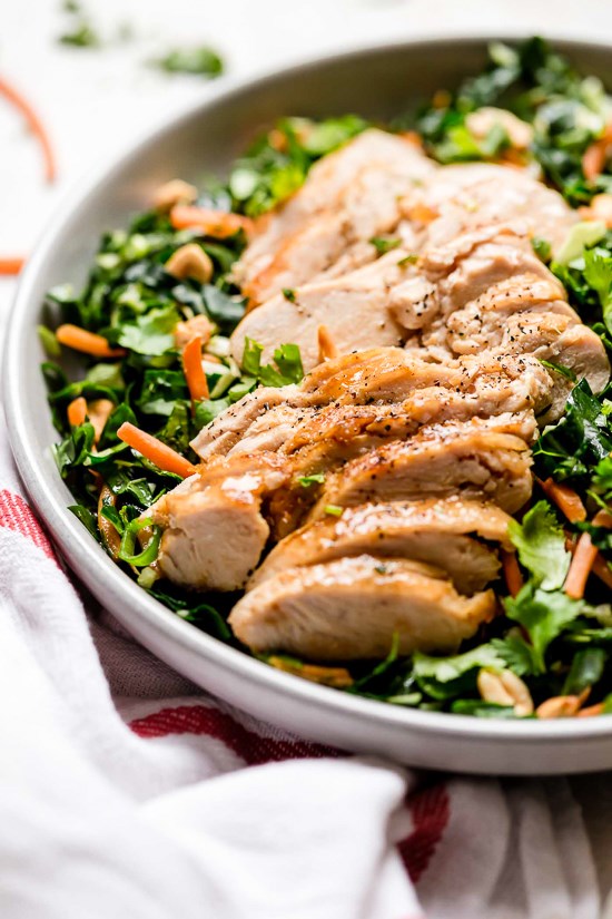Houston's grilled chicken kale salad with peanut vinaigrette