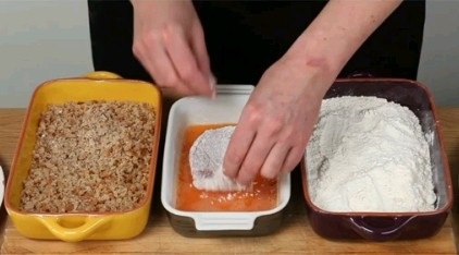 How to crumb meat or fish