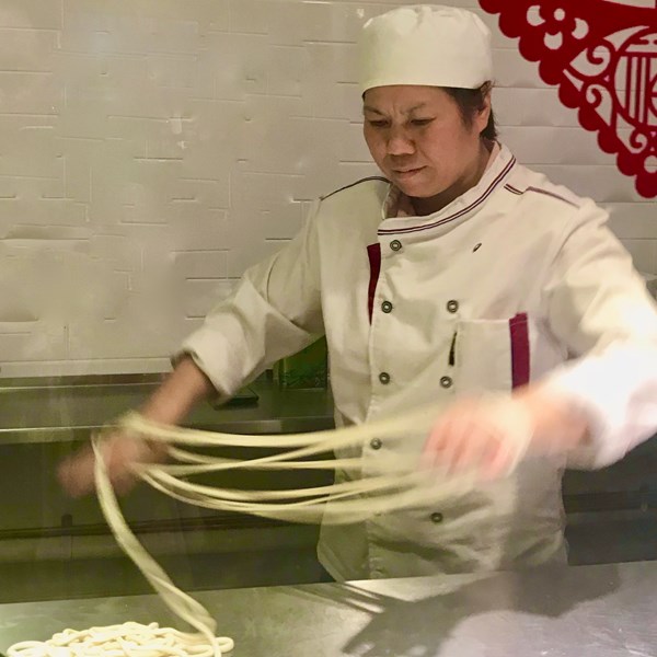 How to hand stretch Chinese wheat noodles (with Madam Fang)