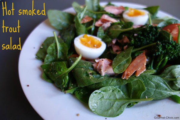 How to make hot smoked trout salad