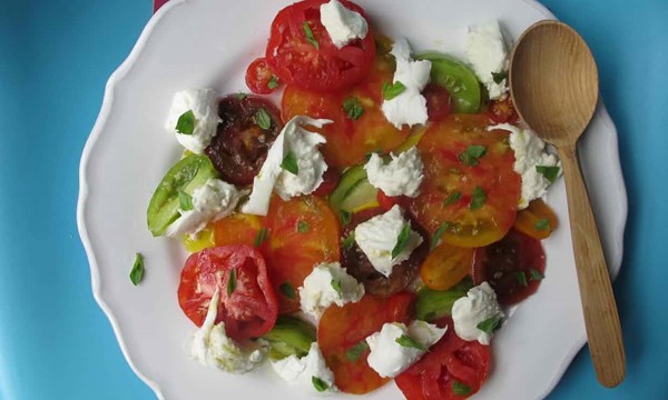 Burrata with Heirloom Tomatoes Recipe - Love and Lemons