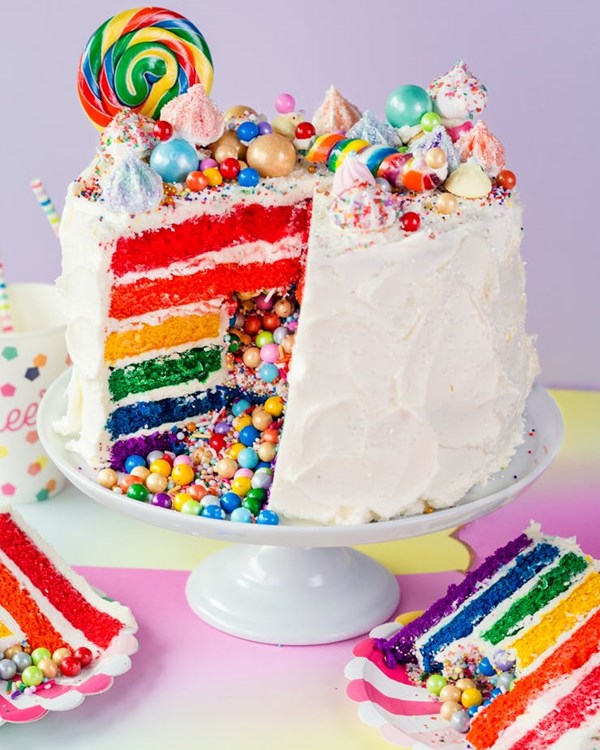 How to make the ultimate rainbow surprise cake