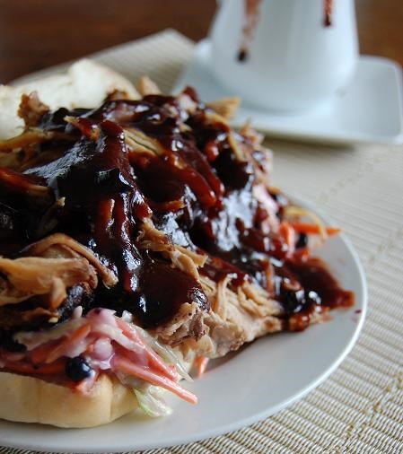 Huckleberry BBQ pulled pork sandwich