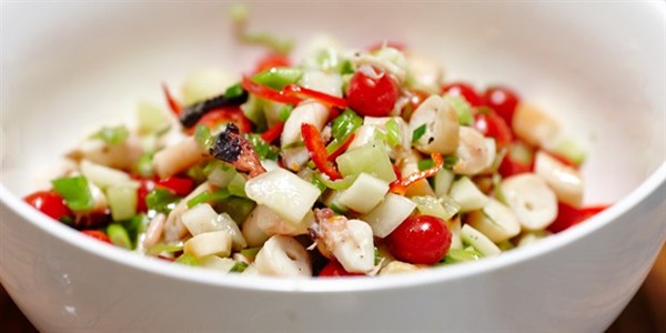 Hugh's grilled octopus salad with lemongrass ginger dressing
