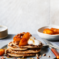 Hummingbird pancakes with caramelised pineapple 