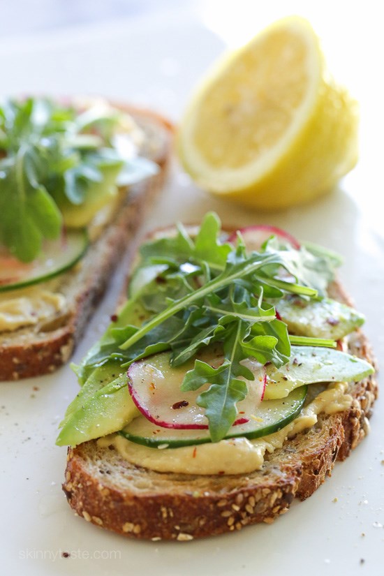 Hummus avocado toast