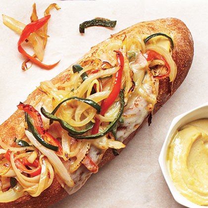 Hummus "cheesecake" hoagies