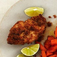 Hummus-crusted chicken