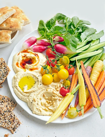 Hummus platter with all the veg