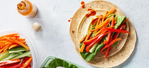 Hummus veggie wraps