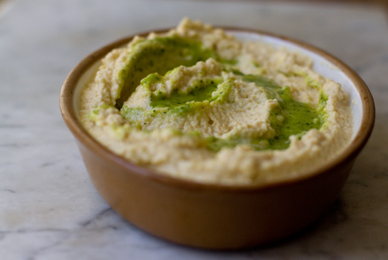 Hummus with green goo
