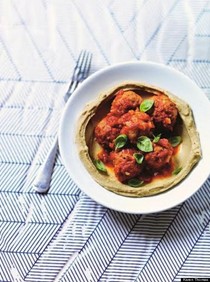 Hummus with Moroccan meatballs