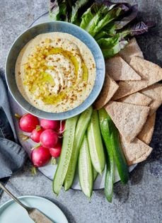 Hummus with Moroccan spices and preserved lemon