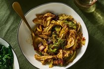 Hunan hand-torn cabbage with bacon & chiles 