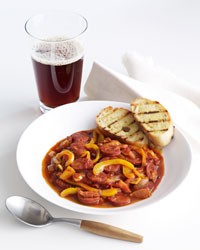 Hungarian sausage stew with ale