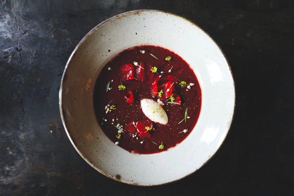 Hungarian sour cherry soup (Meggyleves)