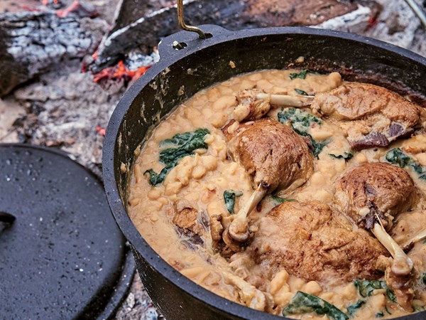 Hunter's stew with duck legs and cannellini beans
